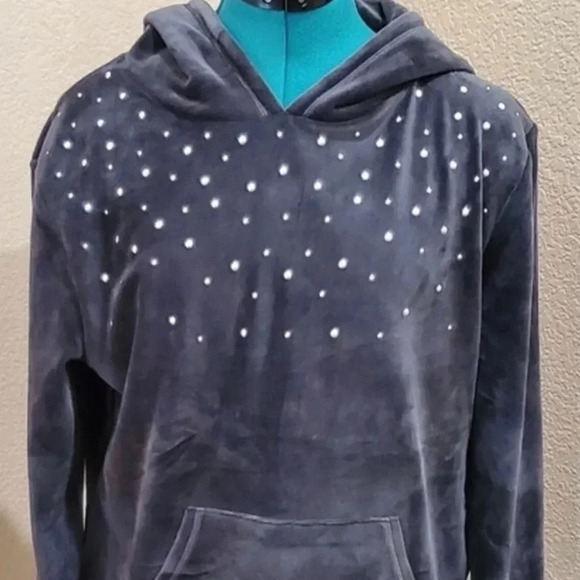 Juicy Couture Nailhead Trim Pullover Size Medium Black/Dark Grey - Y2K - F - Picture 1 of 5